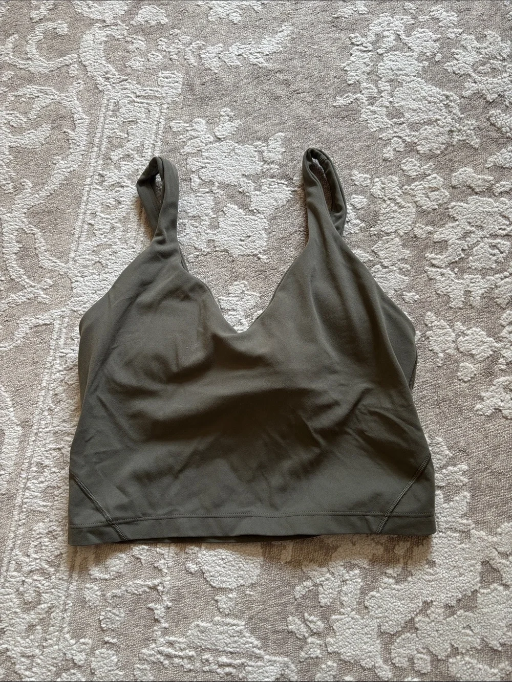 lululemon athletica Olive Green V-Neck Longline Sports Bra